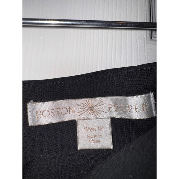 Boston Proper Black Off the Shoulder Top Bell Sleeve Blouse Size 12 - Picture 2 of 9